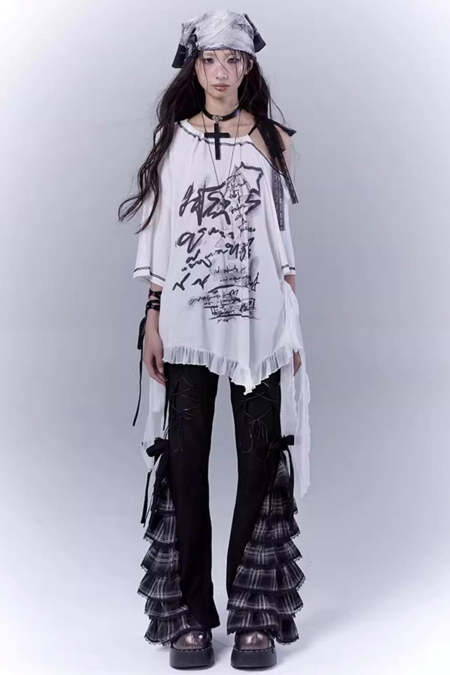 Century Plaid Lace Pants