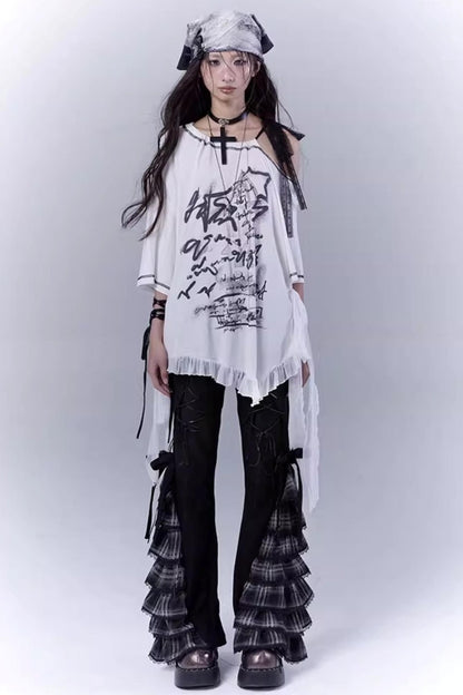 Century Plaid Lace Pants