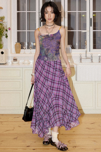 Floral Rhinestone Mesh Camisole