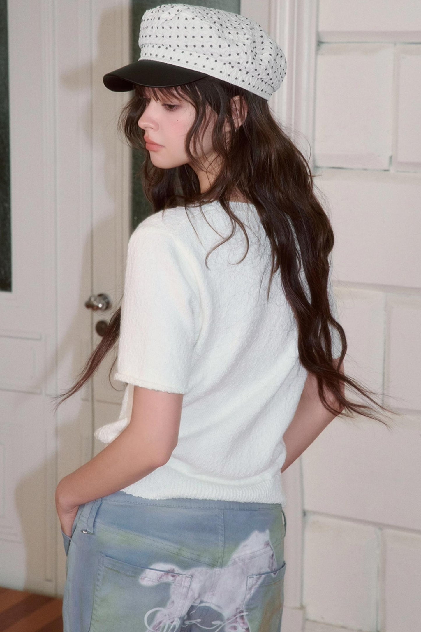 Logo Embroidered Short-Sleeved Top