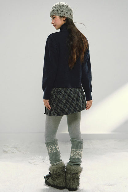 Navy Star Turtleneck Cardigan Set-Up