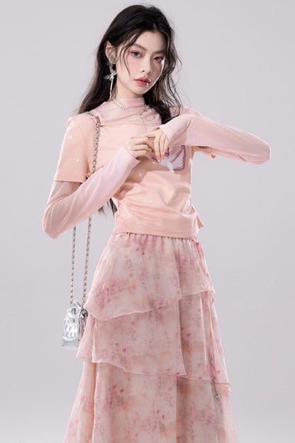 Floral Crushed Cake Skirt