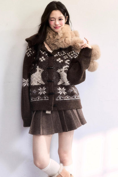 Milk Velvet Pom-Pom Scarf