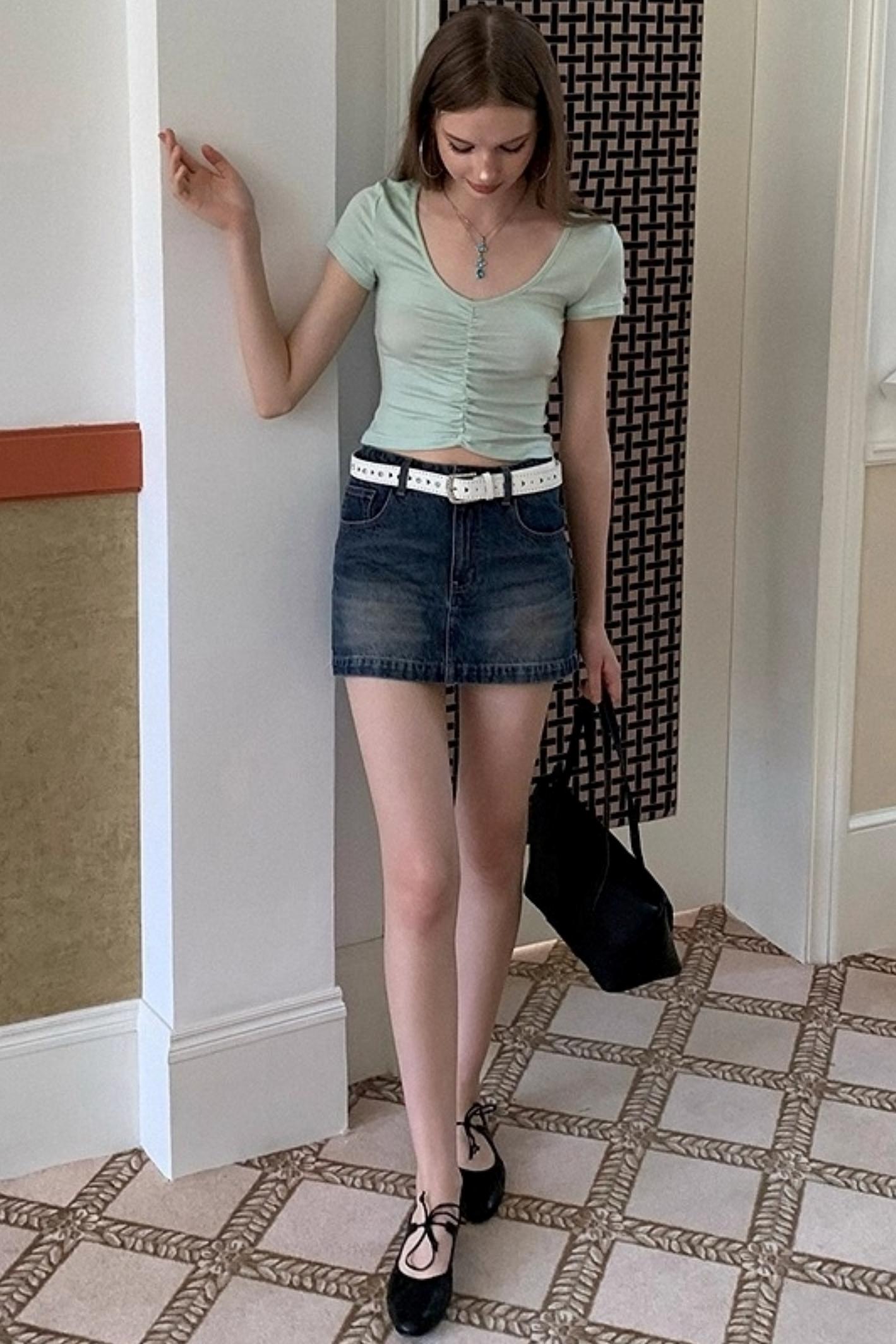 Vintage A-Line High-Waisted Slim Skirt