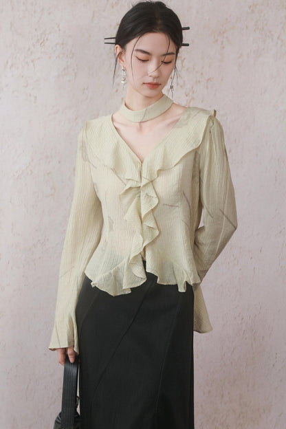 Malt Yellow Ruffle Top