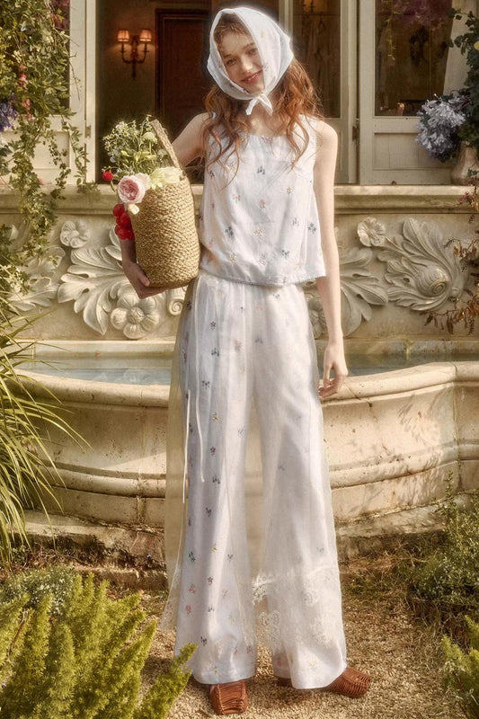 Milky Way Embroidery Linen Shirt Set-Up