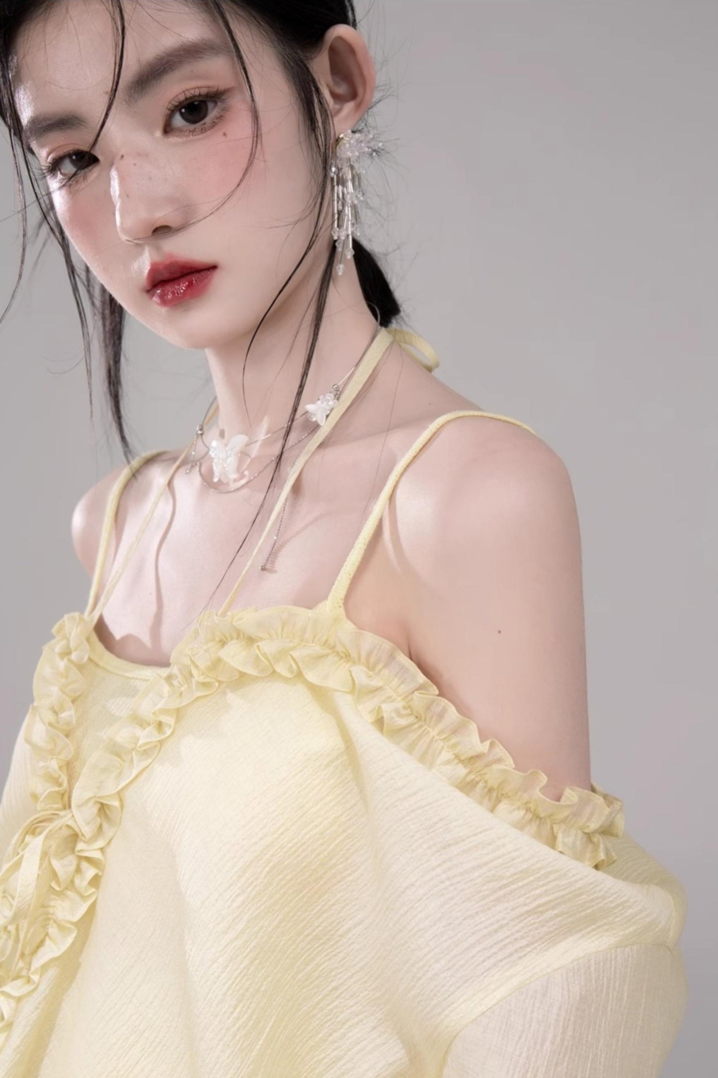 Feathered Tie & Suspenders Set