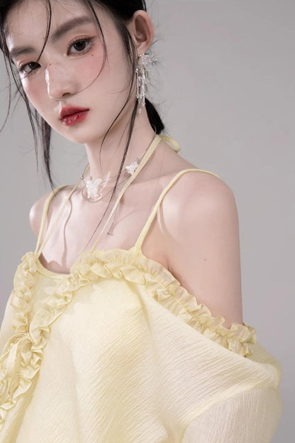 Feathered Tie & Suspenders Set