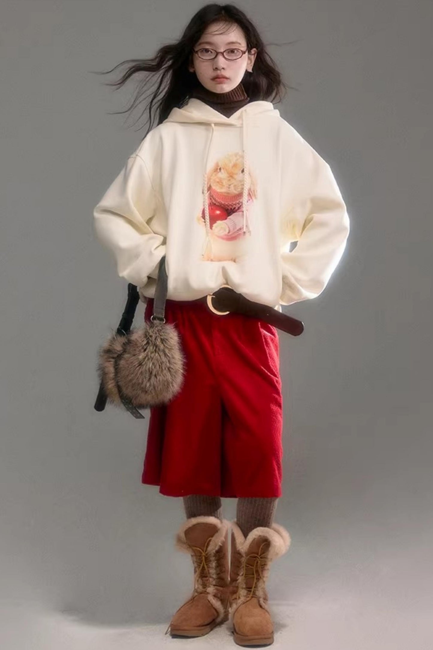 Apple Rabbit 후드 티셔츠