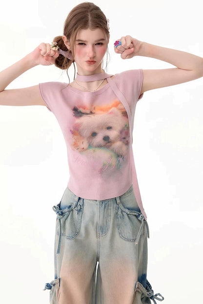 Summer Vintage Slim Fit Knitted T-Shirt