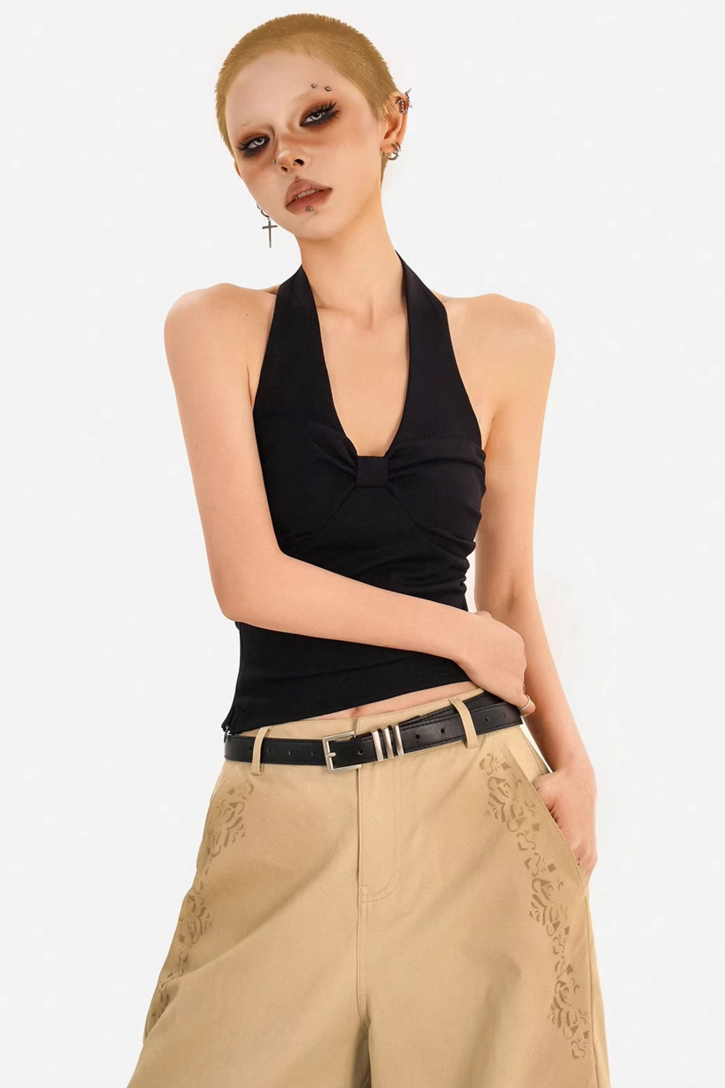 Backless Halter Suspender Top