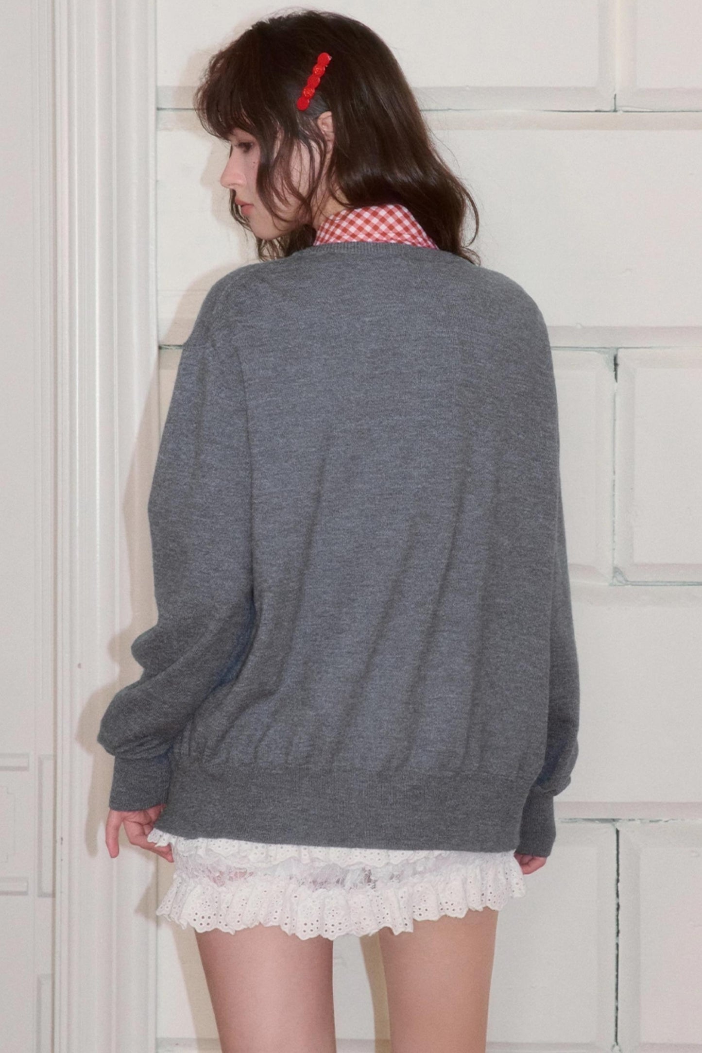 Versatile Pearl Buckle Knit Cardigan