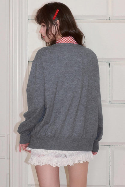 Versatile Pearl Buckle Knit Cardigan