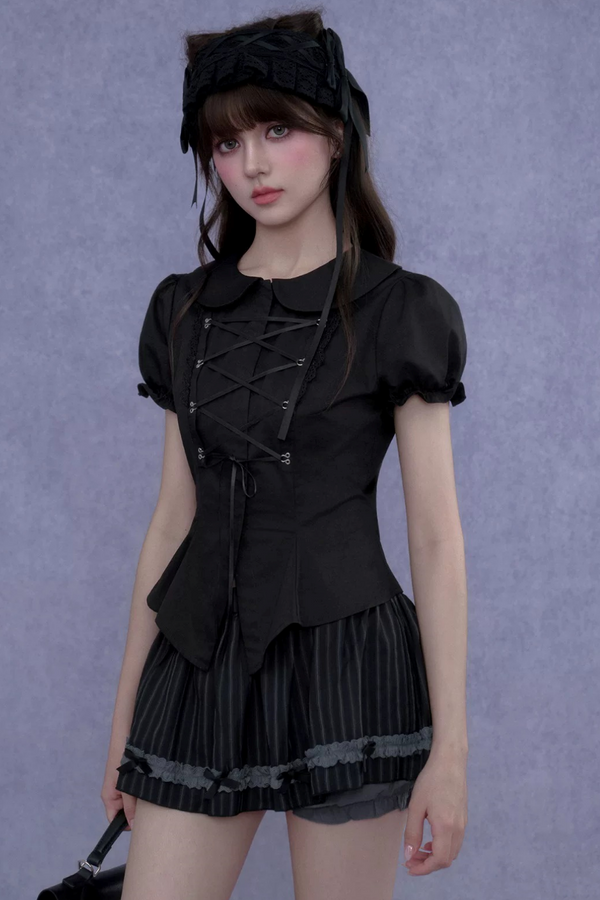 Dark Princess Puff Sleeve Blouse Set-Up