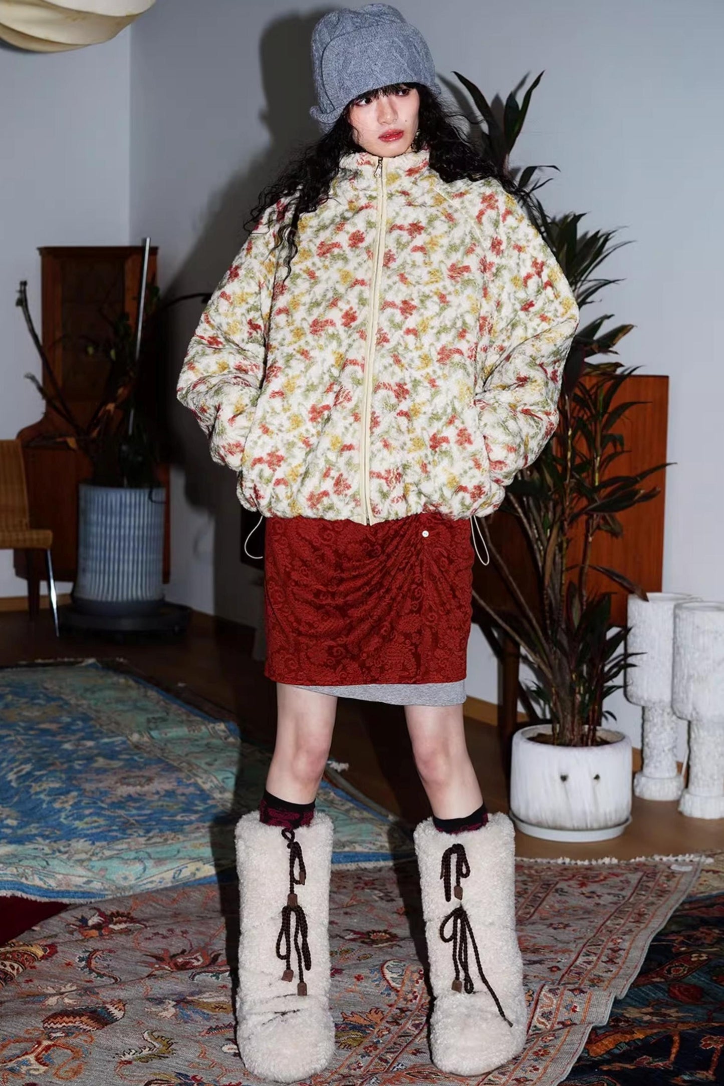 Retro Paisley Sweater Skirt Set-Up