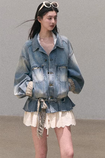 Vintage-Jeansjacke mit Waschung