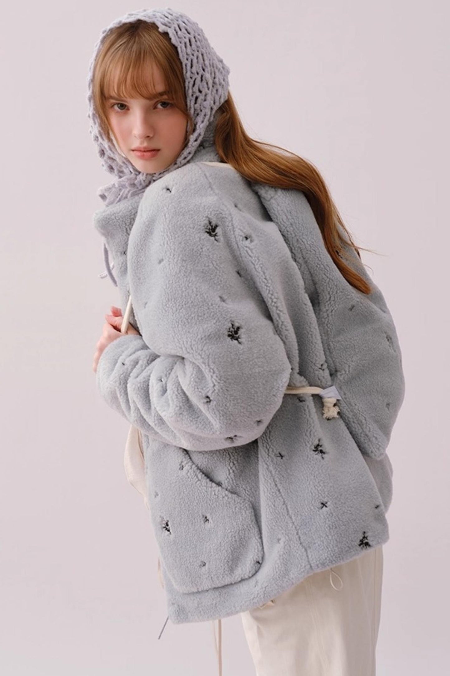 Hand-Crocheted Wool Blend Scarf