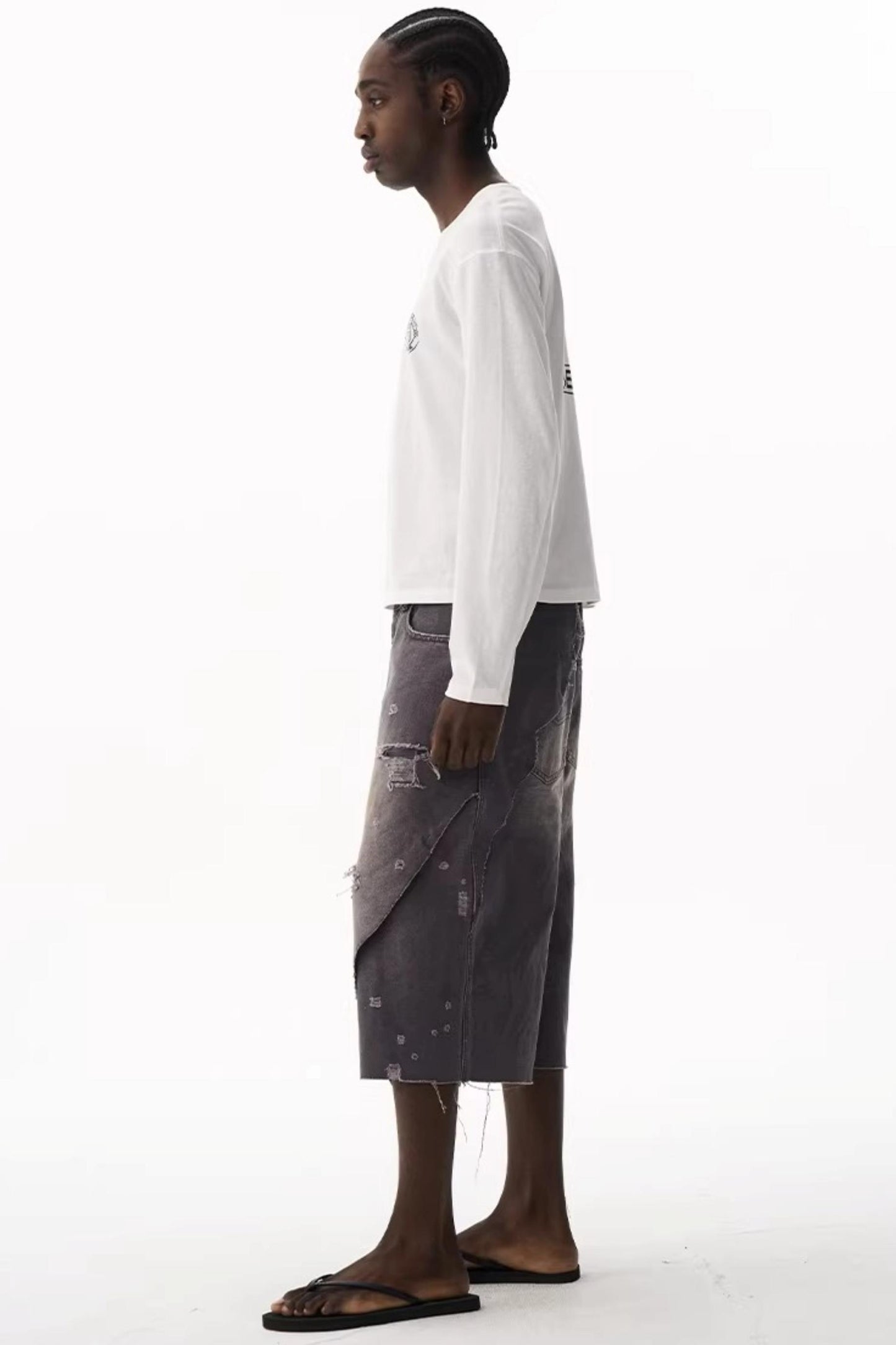 Double-Layer Distressed Shorts