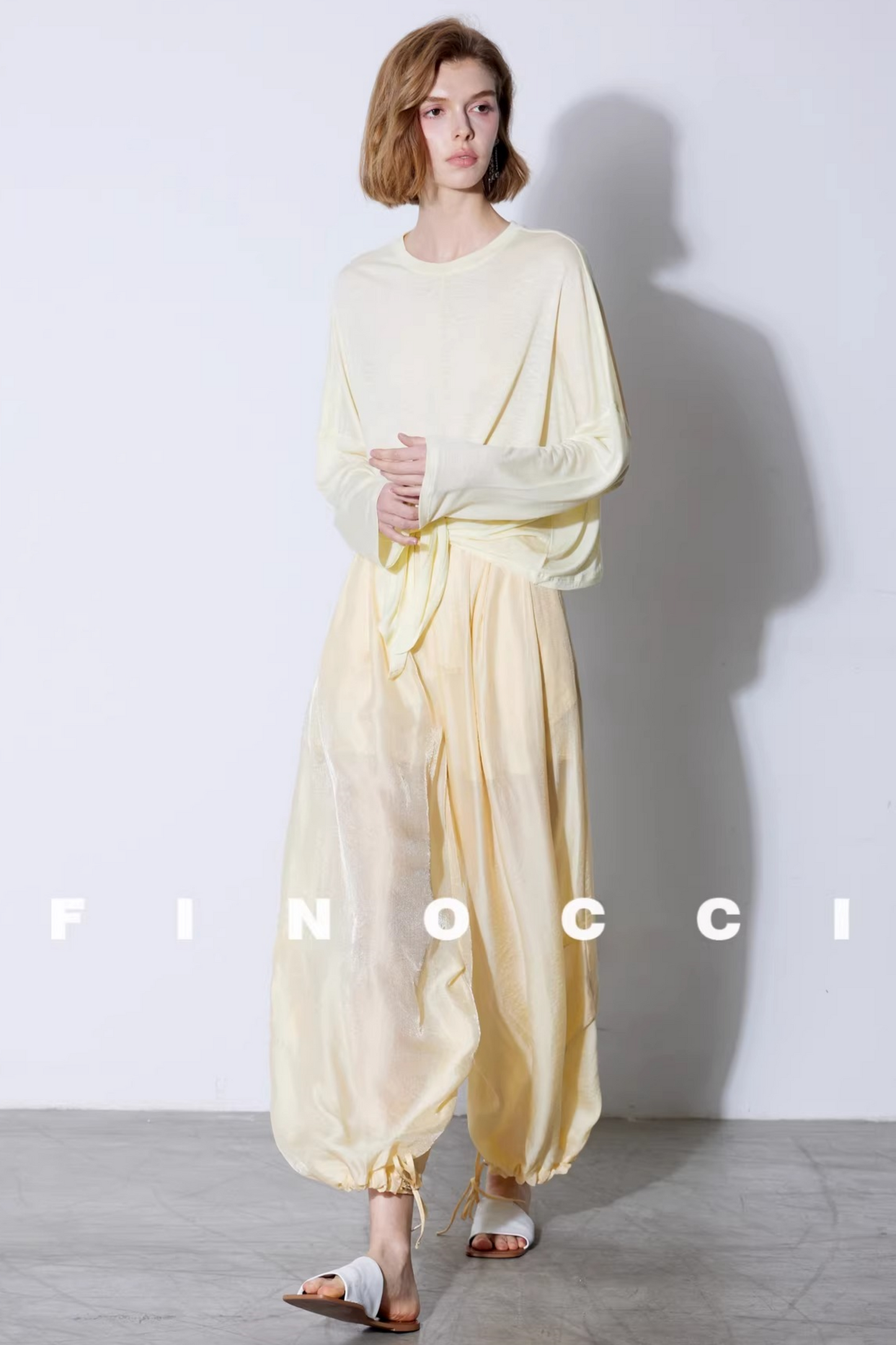 Mulberry Silk Shimmering Lantern Pants