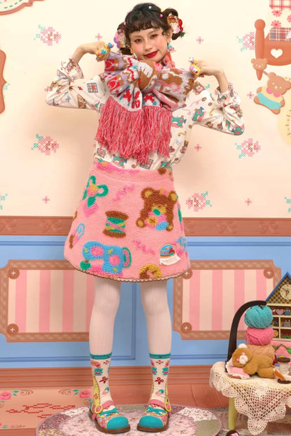 Pink Plush Sherpa Skirt