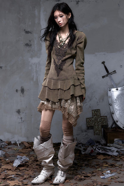 Palace Deep V-Neck Knitted Dress