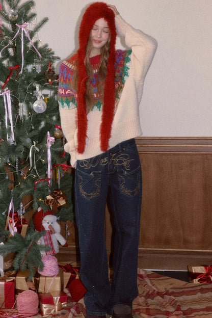 Brushed Fair Isle Winter Sweater