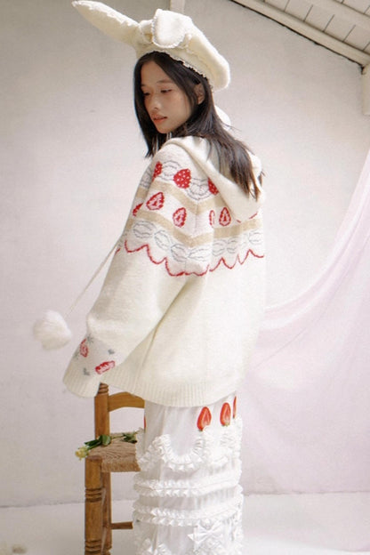 Happy Birthday Strawberry Mohair Cardigan