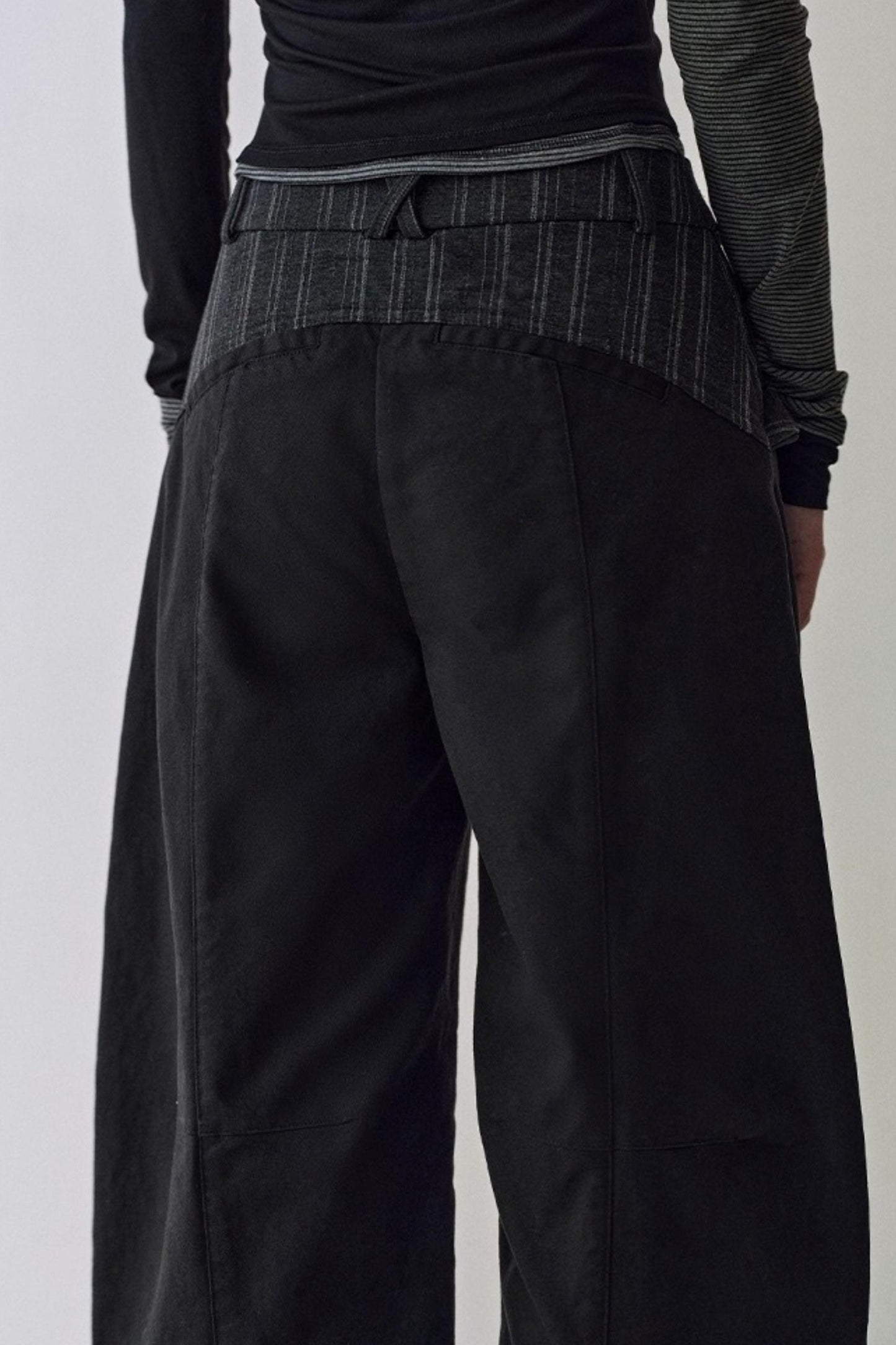 Double Waist Scimitar Loose Jeans