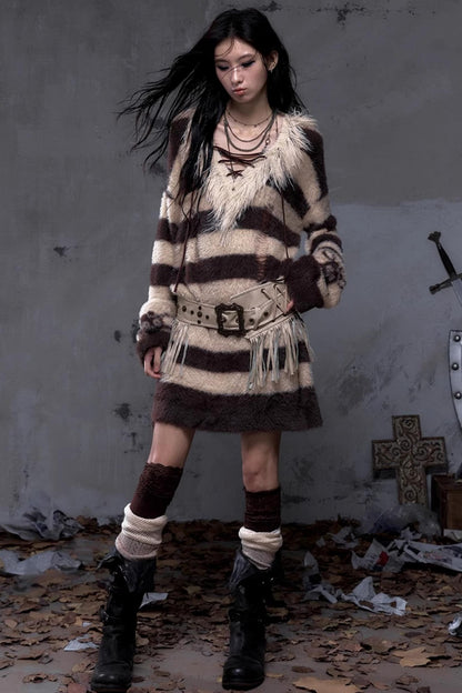 Vintage Punk Fringe Leather Belt