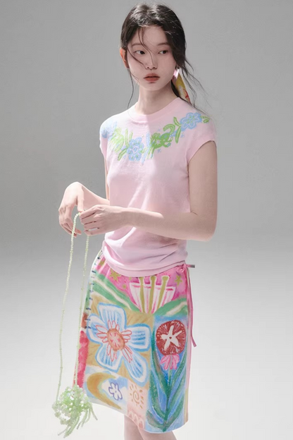 Little Horse Jacquard Cotton Top