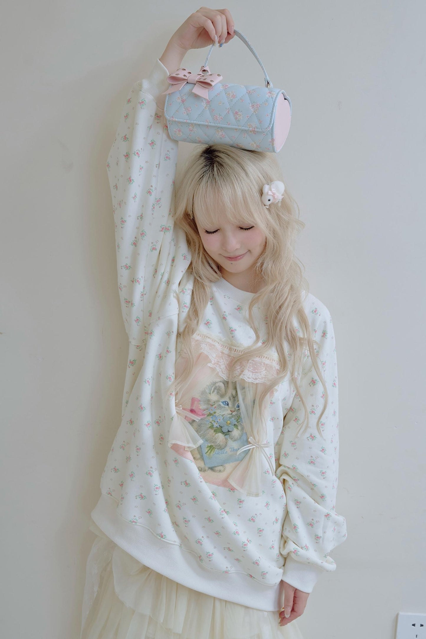 Vintage Kitten Print Top