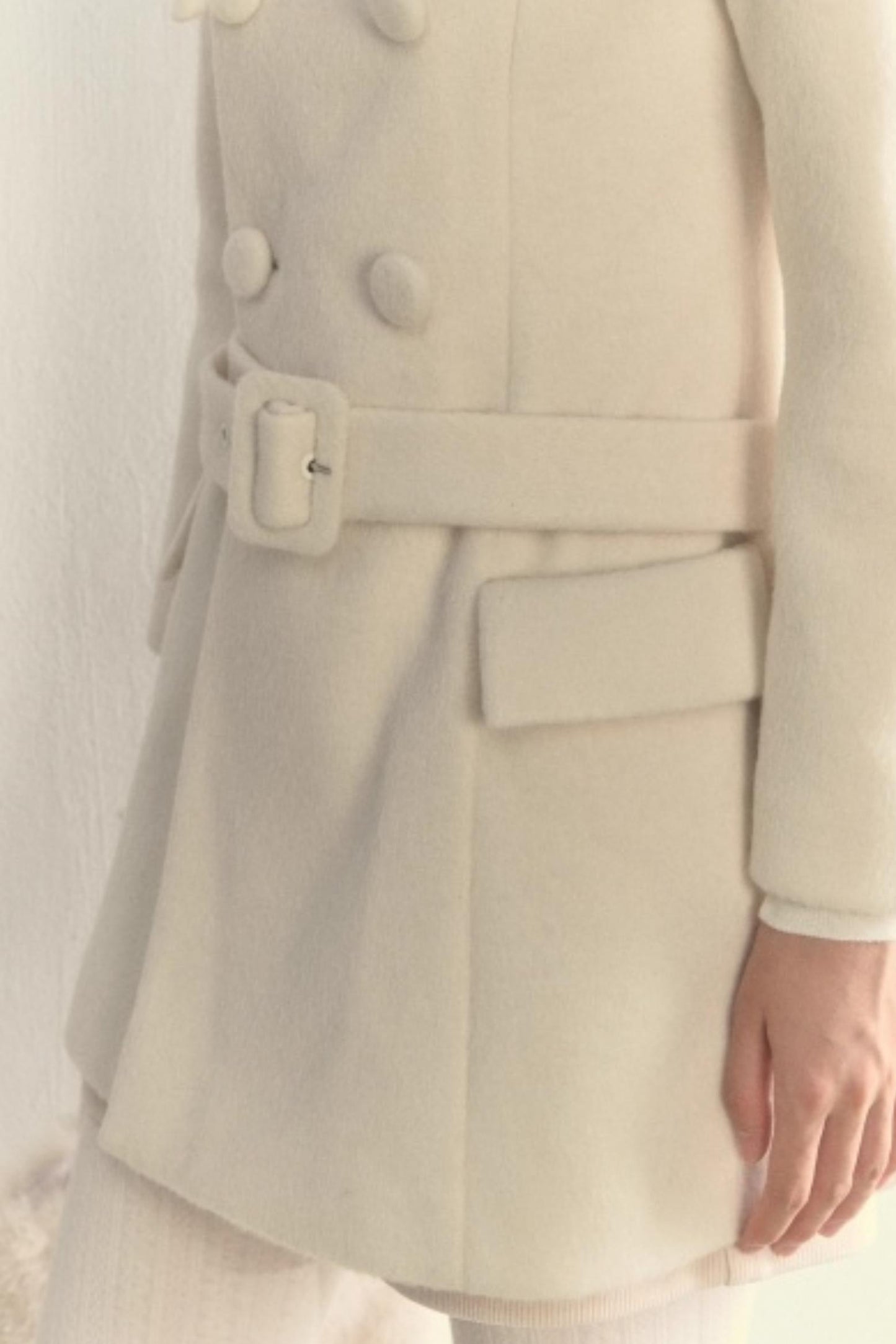 Double Breasted Low-Belt Mid-Length Coat