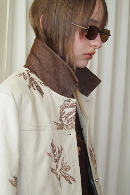 Thorns Embroidered Denim Jacket Set-Up