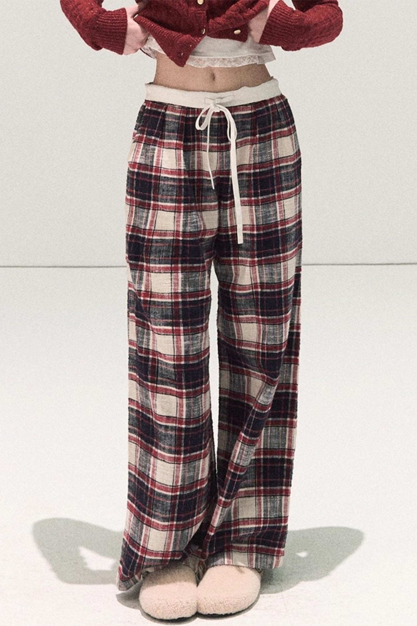 Pure Cotton Plaid Winter Pants