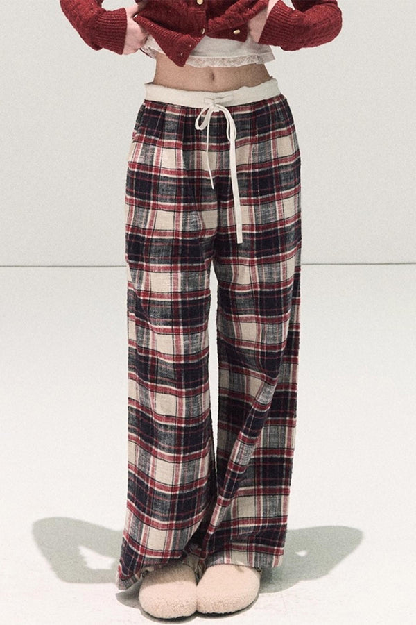 Pure Cotton Plaid Winter Pants