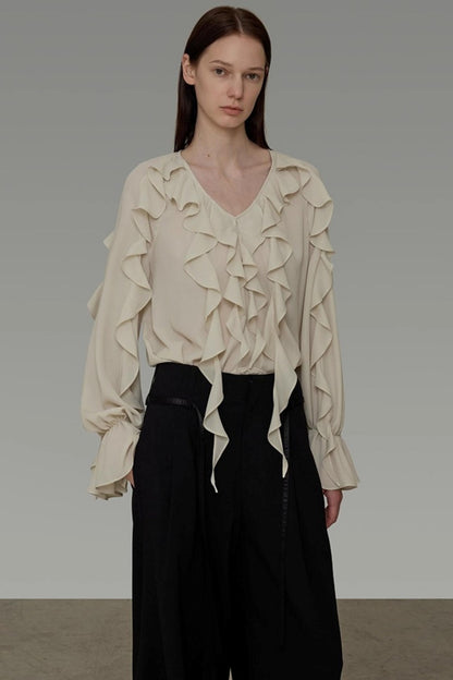 Loose Fit V-Neck Shirt