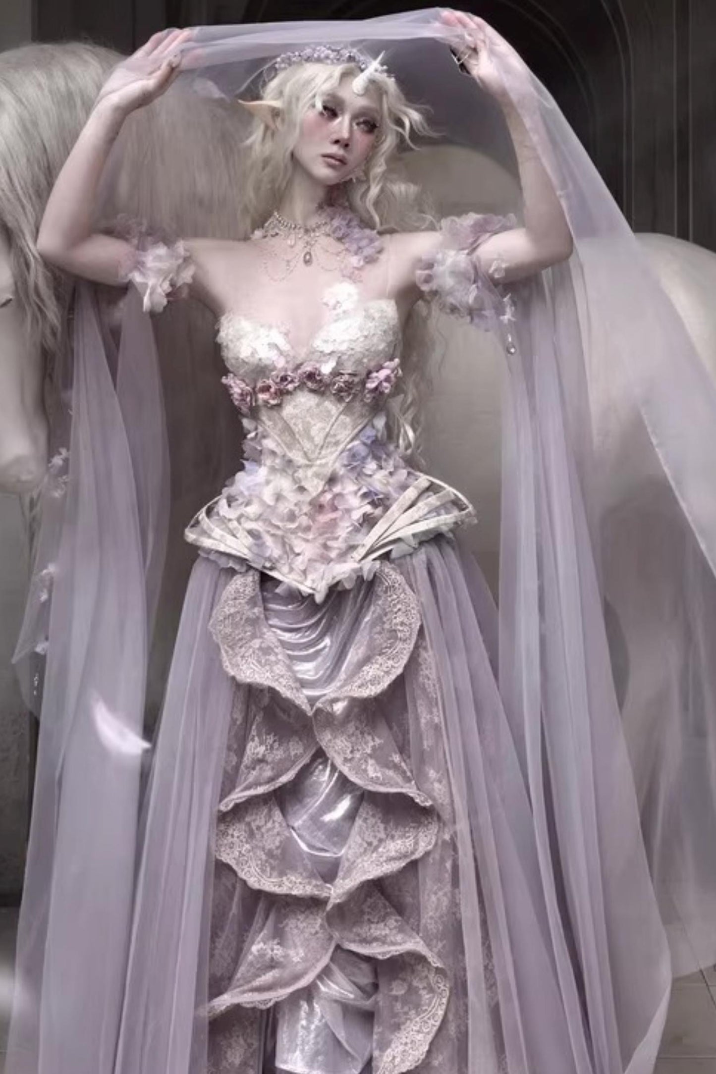 Moonlight Flower Fishbone Corset Matching Set