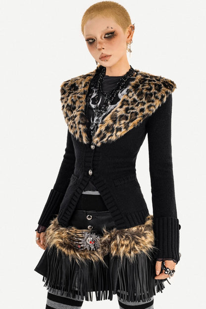 Leopard Print Knit Cardigan