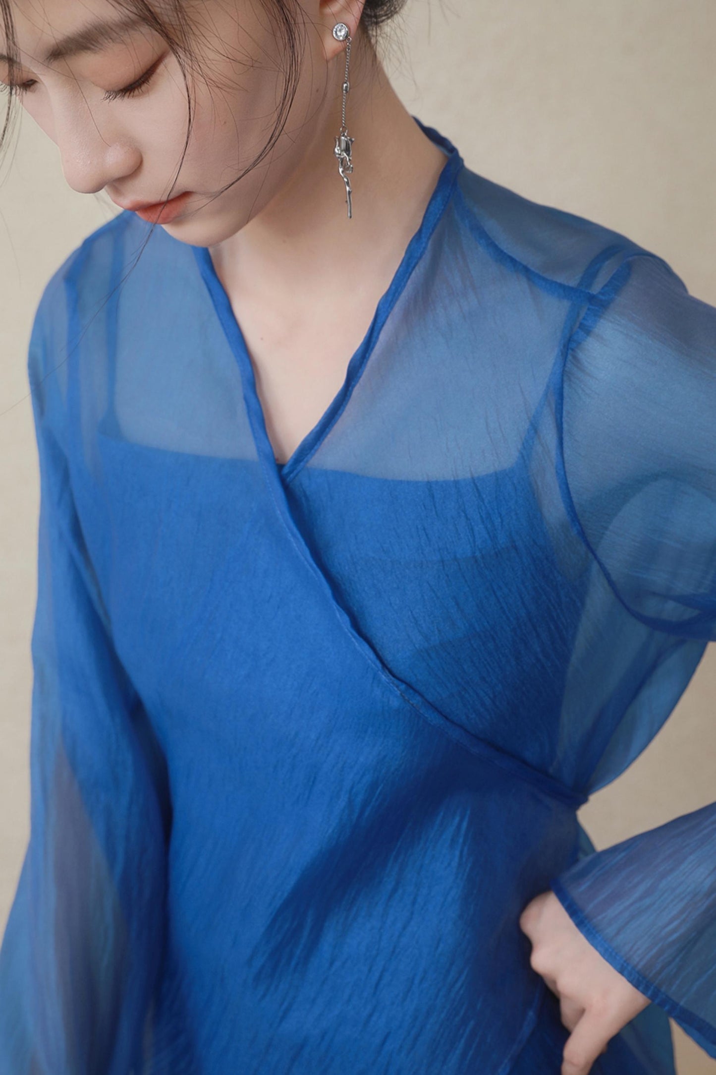 Blue Mesh Tie Sun Shirt