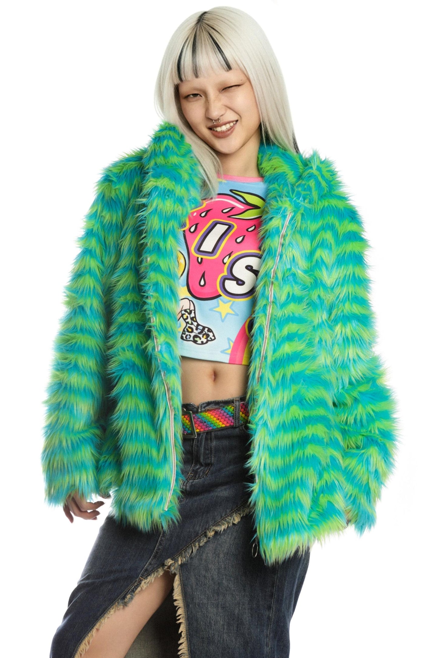 Green Fur Hooded Jacket