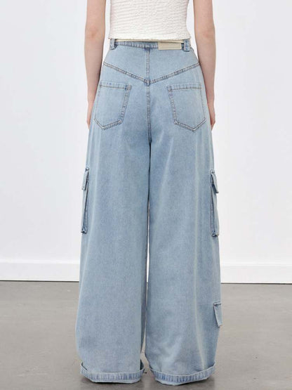 Denim Casual Loose Cargo Pants