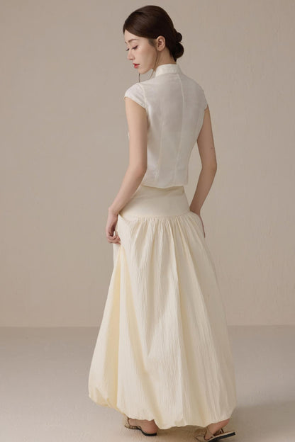 Beige Short Sleeve Top