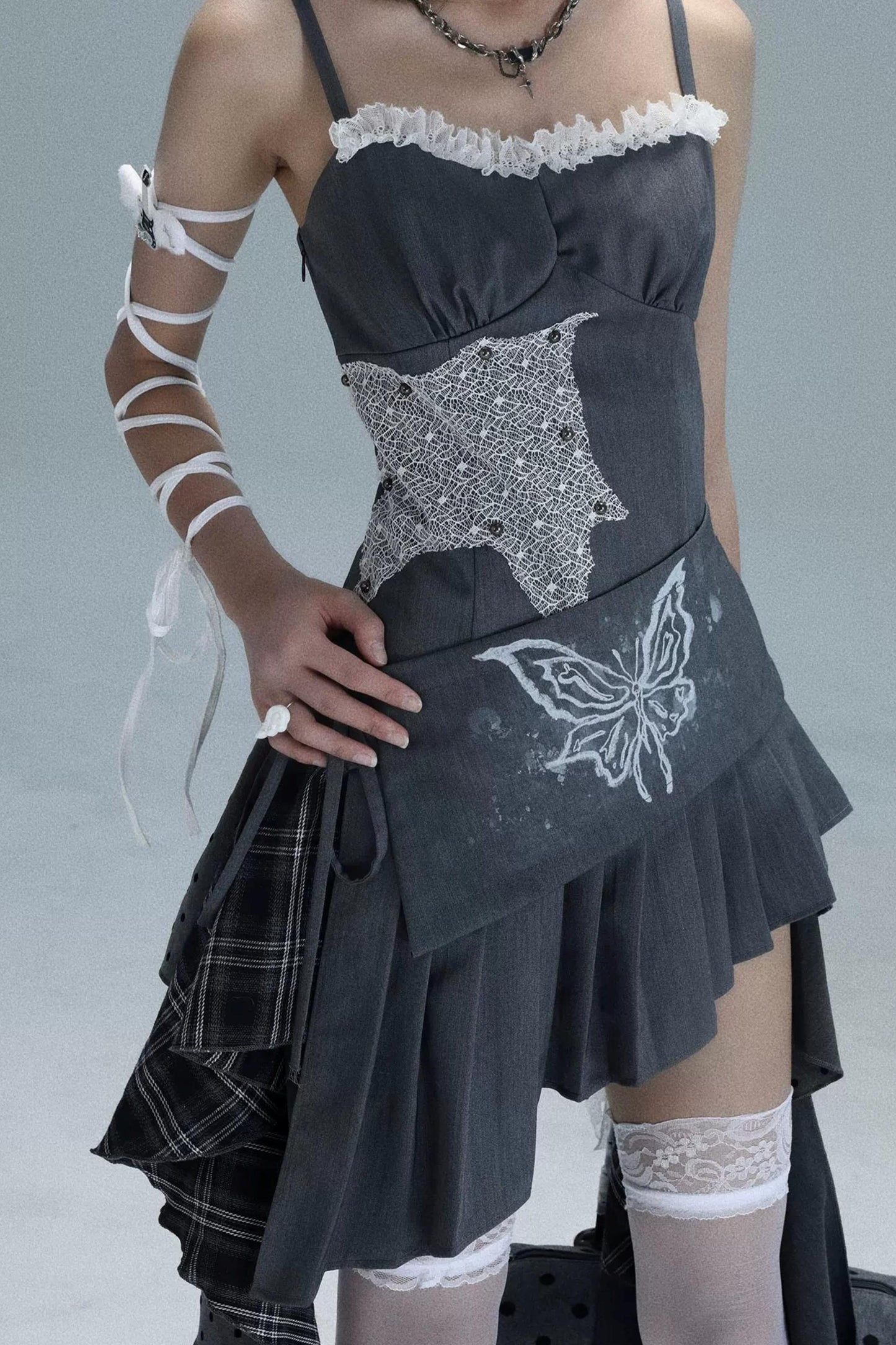 Polka Dot Plaid Patchwork Dress