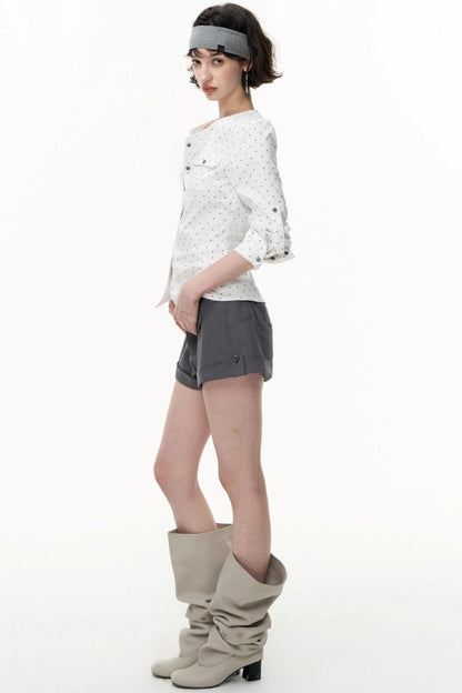 Retro Polka Dot Long Sleeve Shirt