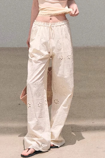 Pure Cotton Embroidered Pants