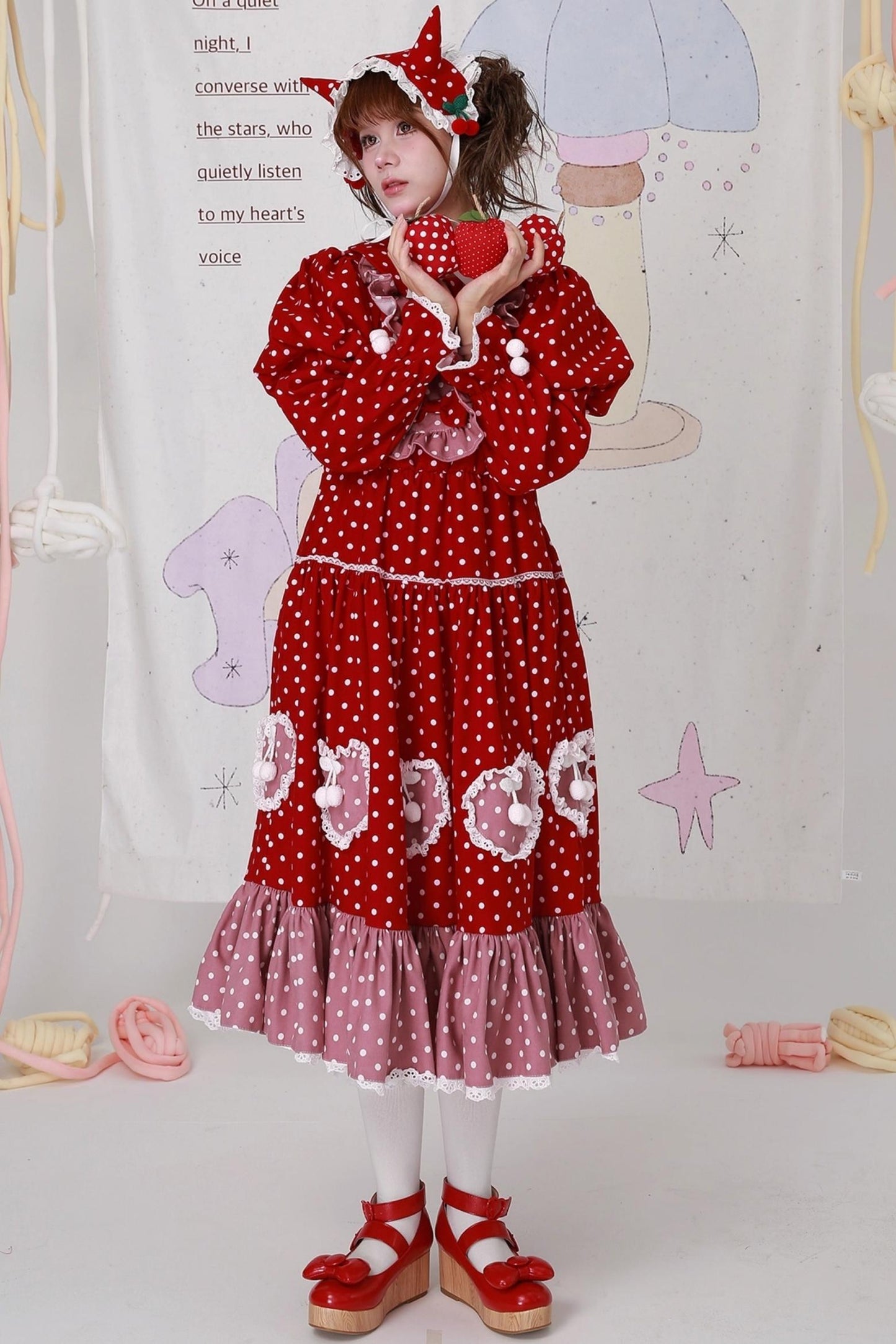 Vintage Christmas Polka Dot Lolita Dress