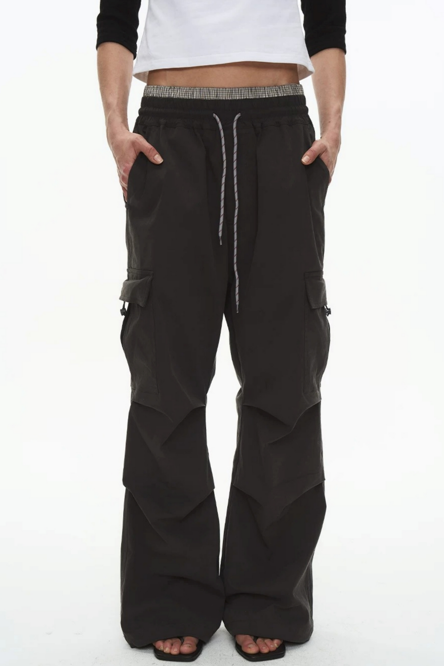Plaid Pleated Workwear Pants
