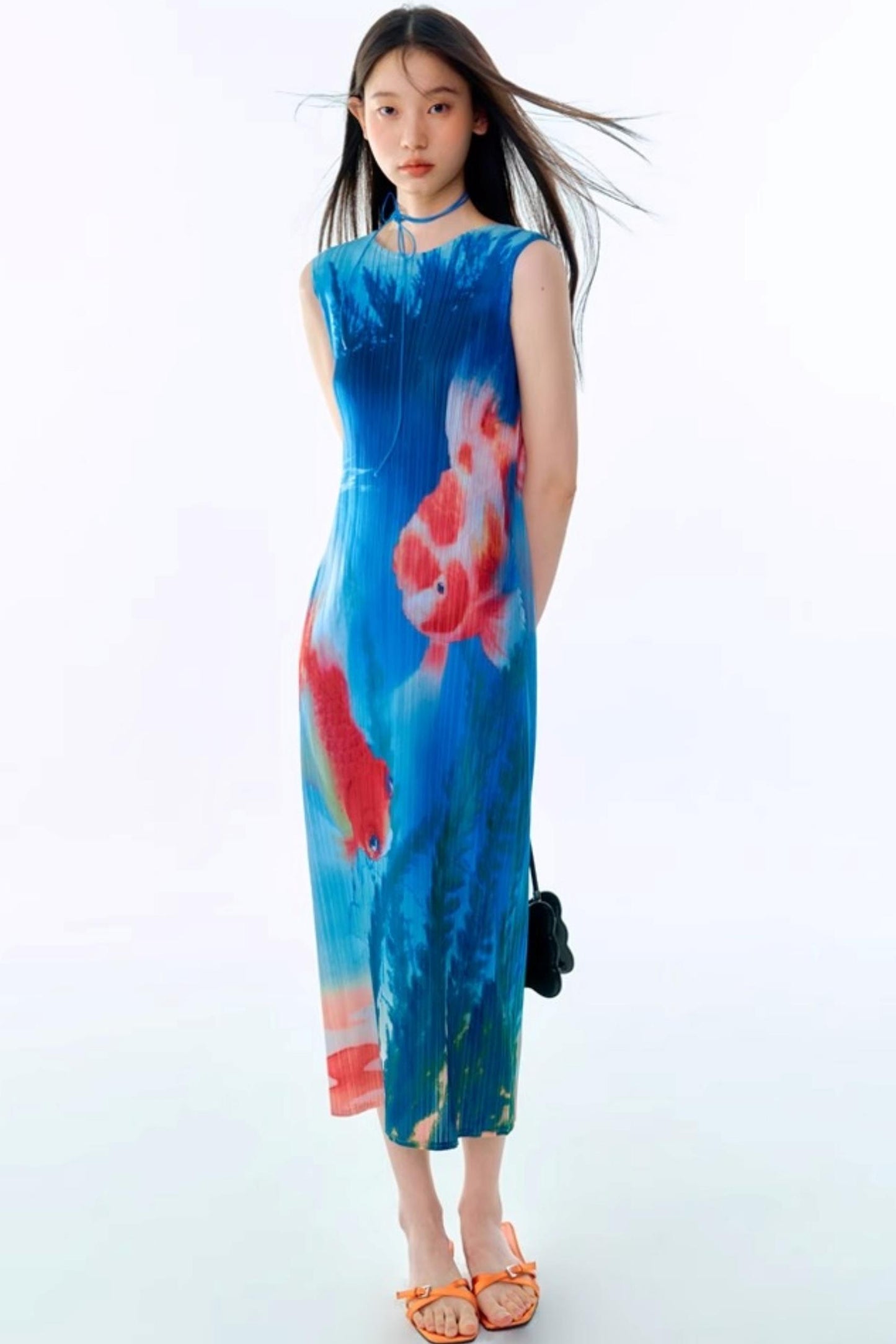 Vintage Goldfish Print Dress