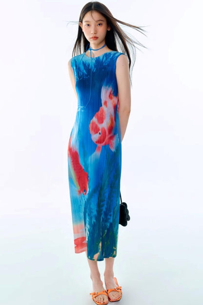 Vintage Goldfish Print Dress