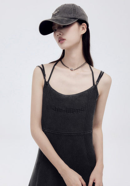 Shoulder strap cami one-piece